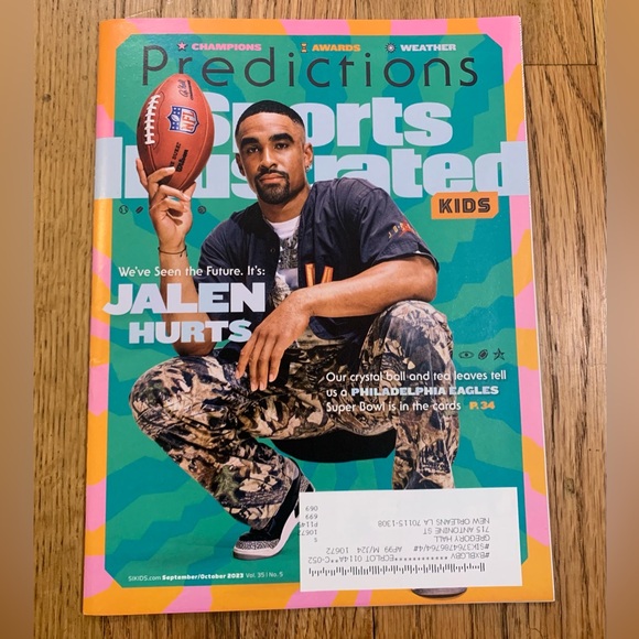 Sept/Oct 2023 Jalen Hurts SI Sports Illustrated For Kids w Lionel Messi RC+ - Picture 3 of 4